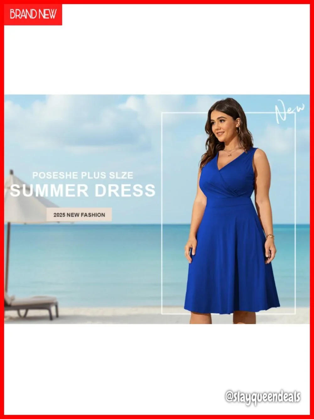 Plus Size Sleeveless Wrap V-Neck Sundress with Pockets